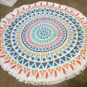 Round terry beach towel